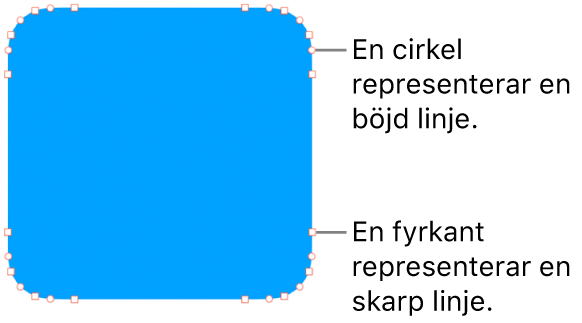 En form med redigerbara punkter.