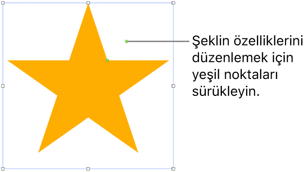 Seçim tutamakları olan bir şekil.