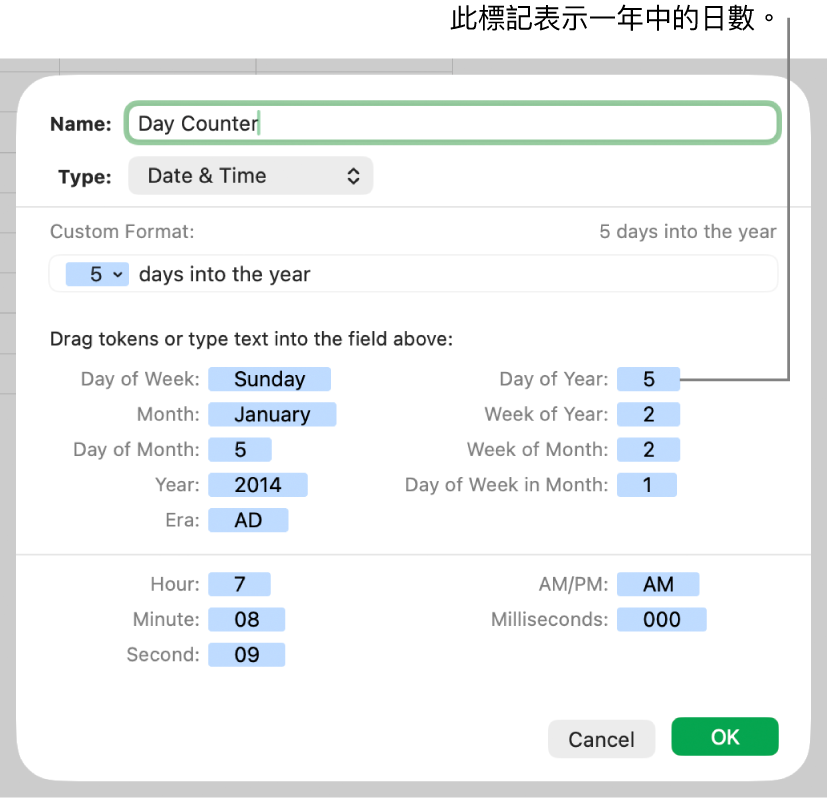自訂日期與時間輸入格格式。