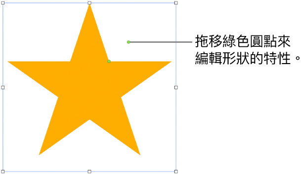 帶有選擇範圍控點的形狀。