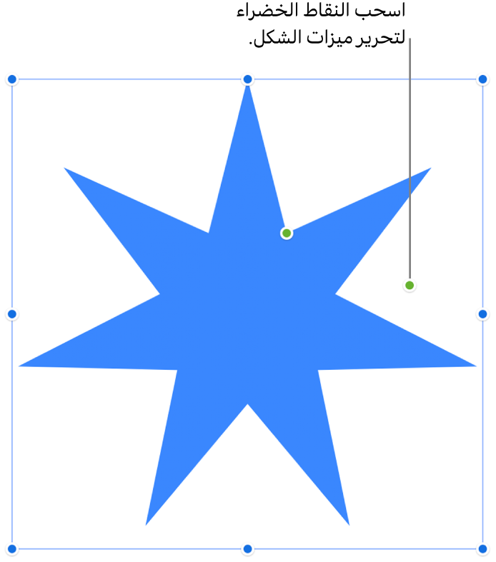 شكل مع مقابض تحديد.