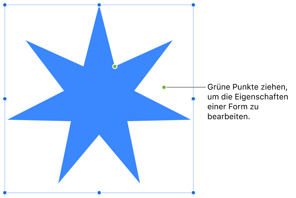 Eine Form mit Auswahlaktivpunkten