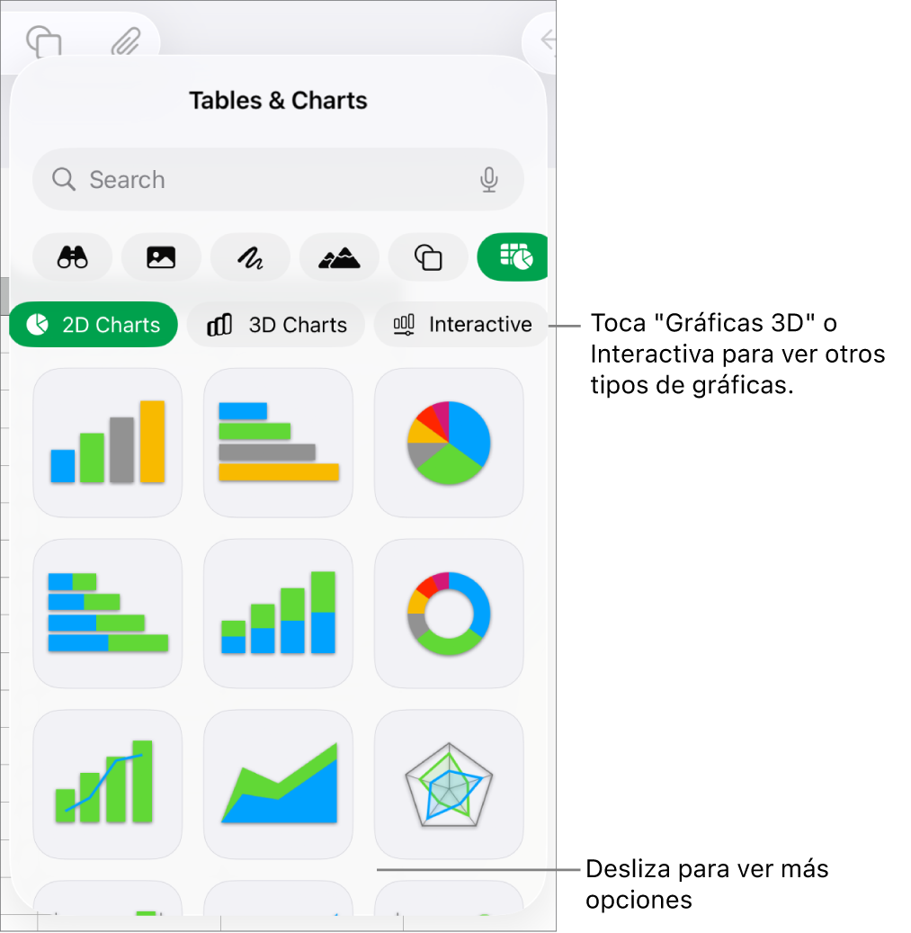Menú Gráfica con gráficas 2D.