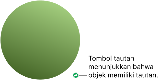 Tombol tautan pada bentuk.