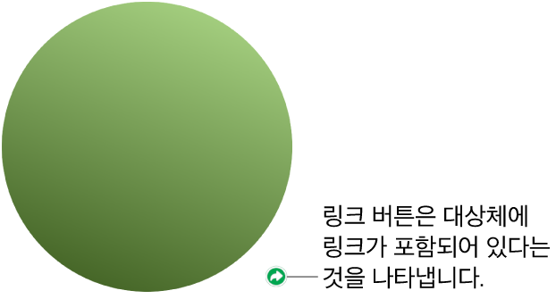 도형에 있는 링크 버튼.