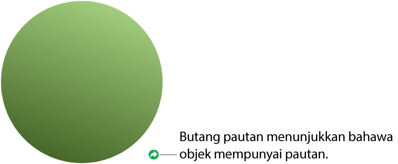 Butang pautan pada bentuk.