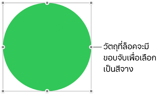 วัตถุที่ล็อคไว้ที่มีขอบจับเพื่อเลือกที่ถูกทำให้จางลง
