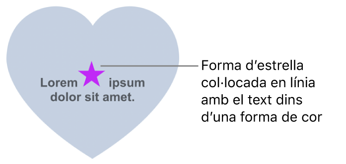 Una forma d’estrella integrada al text a l’interior d’una forma de cor.