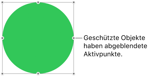 Geschütztes Objekt mit abgeblendeten Aktivpunkten
