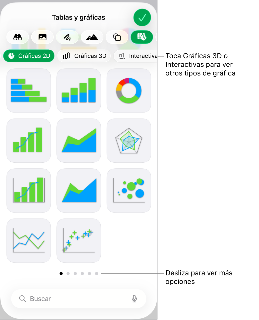 Menú Gráfica con gráficas 2D.