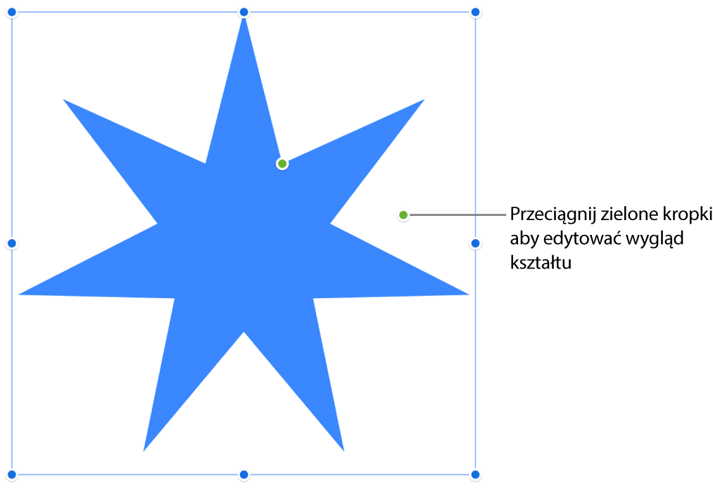 Kształt z uchwytami zaznaczenia.