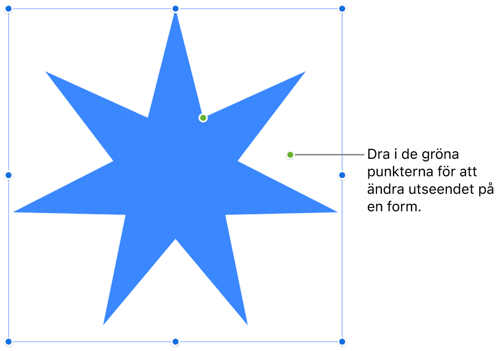 En form med markeringshandtag.