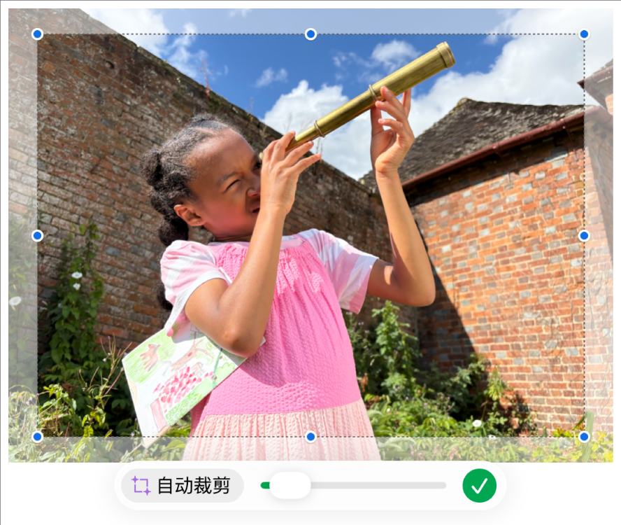 显示如何使用遮罩来裁剪照片的图片。