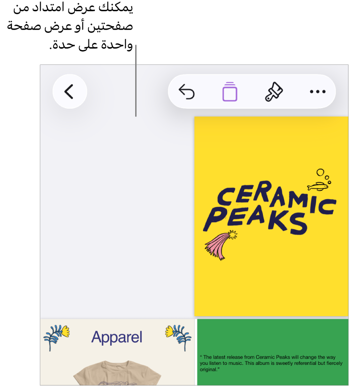 مستند يحتوي على صفحات معروضة كمجموعة امتداد من صفحتين.