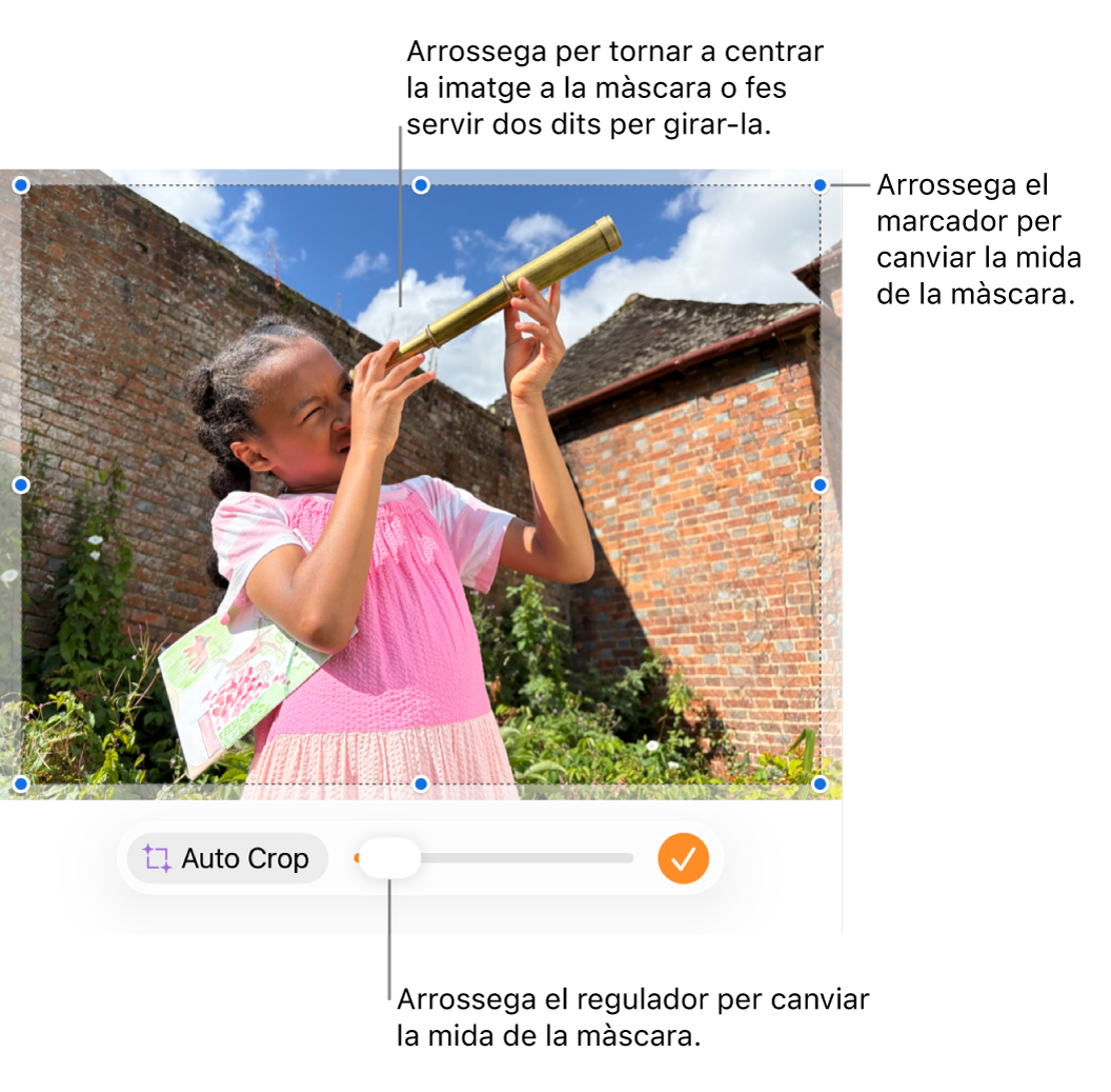 Control de màscara sobre una foto.