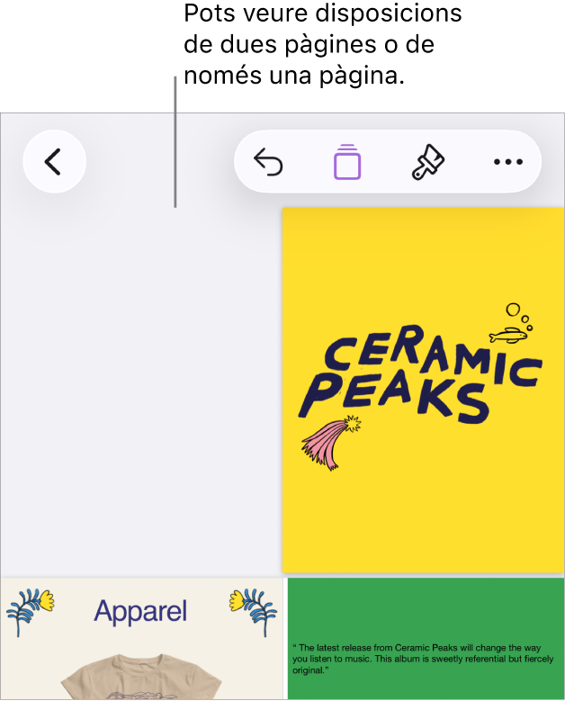 Un document amb una visualització consistent en una disposició de dues pàgines.