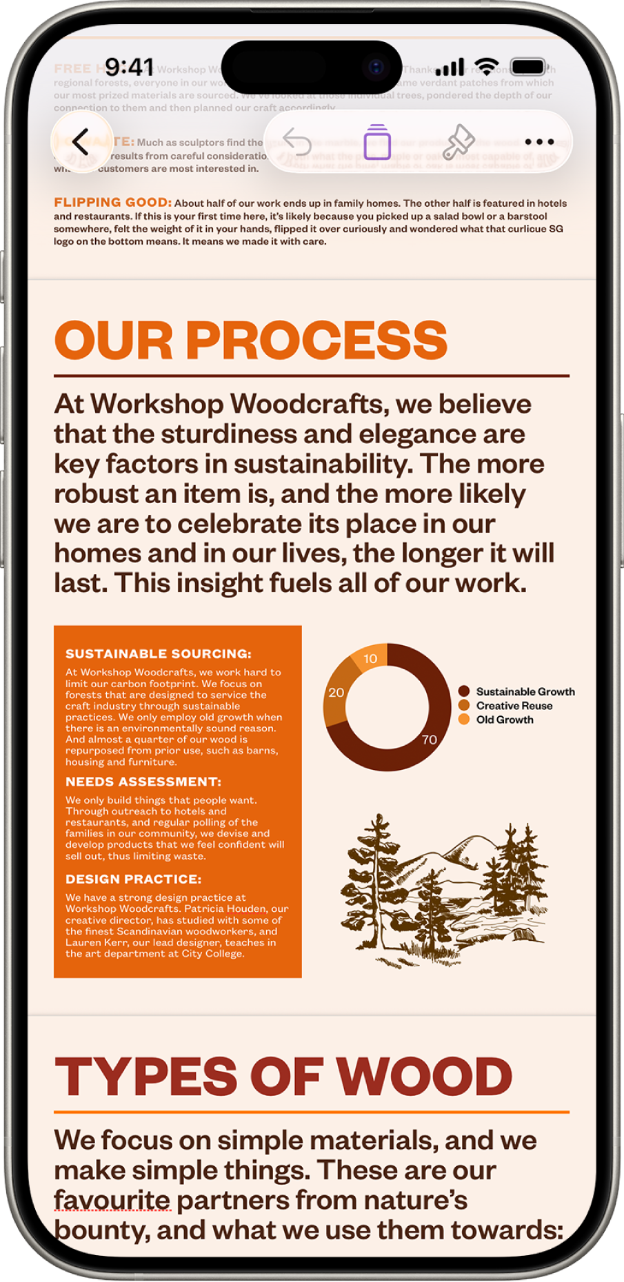 Una forma amb text que l’envolta pels tres costats.