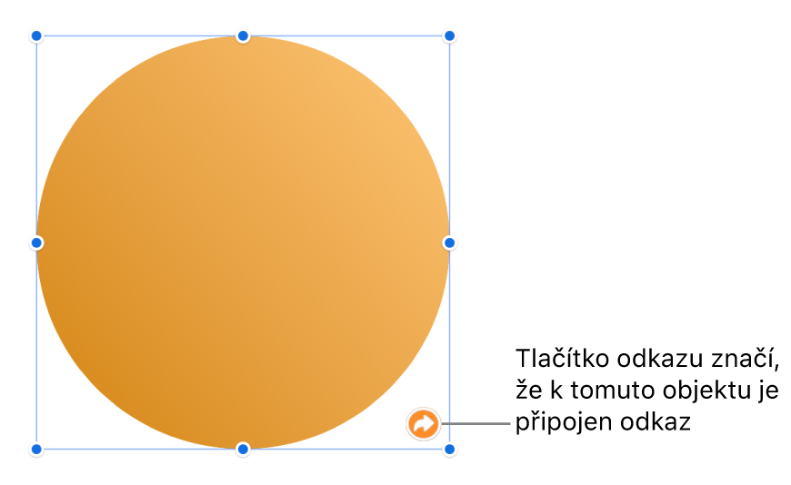 Tlačítko odkazu na tvaru