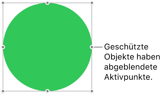 Geschütztes Objekt mit abgeblendeten Aktivpunkten