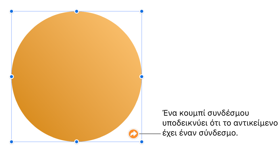 Ένα κουμπί συνδέσμου πάνω σε σχήμα.