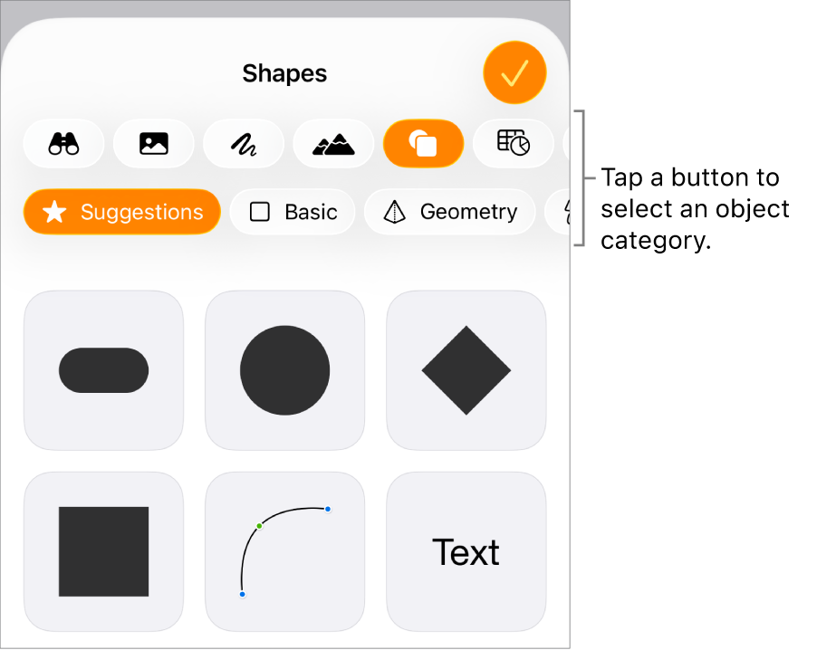 The Insert controls open with buttons for adding tables, charts, text, shapes and media at the top.