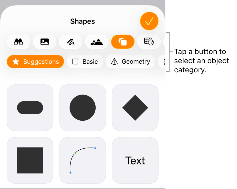 The Insert controls open with buttons for adding tables, charts, text, shapes, and media at the top.