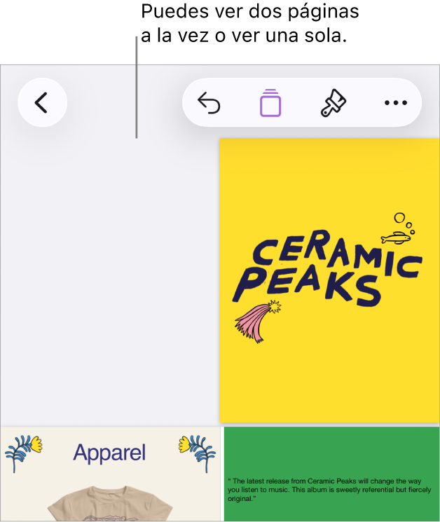 Un documento con las páginas en vista de hojas de dos páginas.