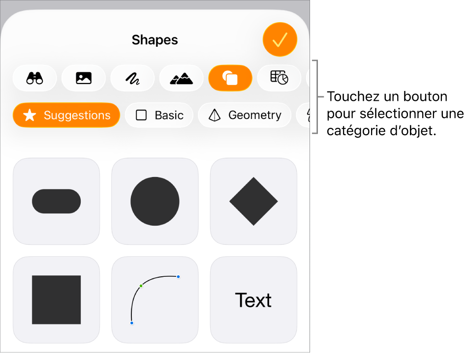 Commandes Insérer ouvertes avec boutons d’ajout de tableaux, graphiques, zones de texte, formes et contenu multimédia.