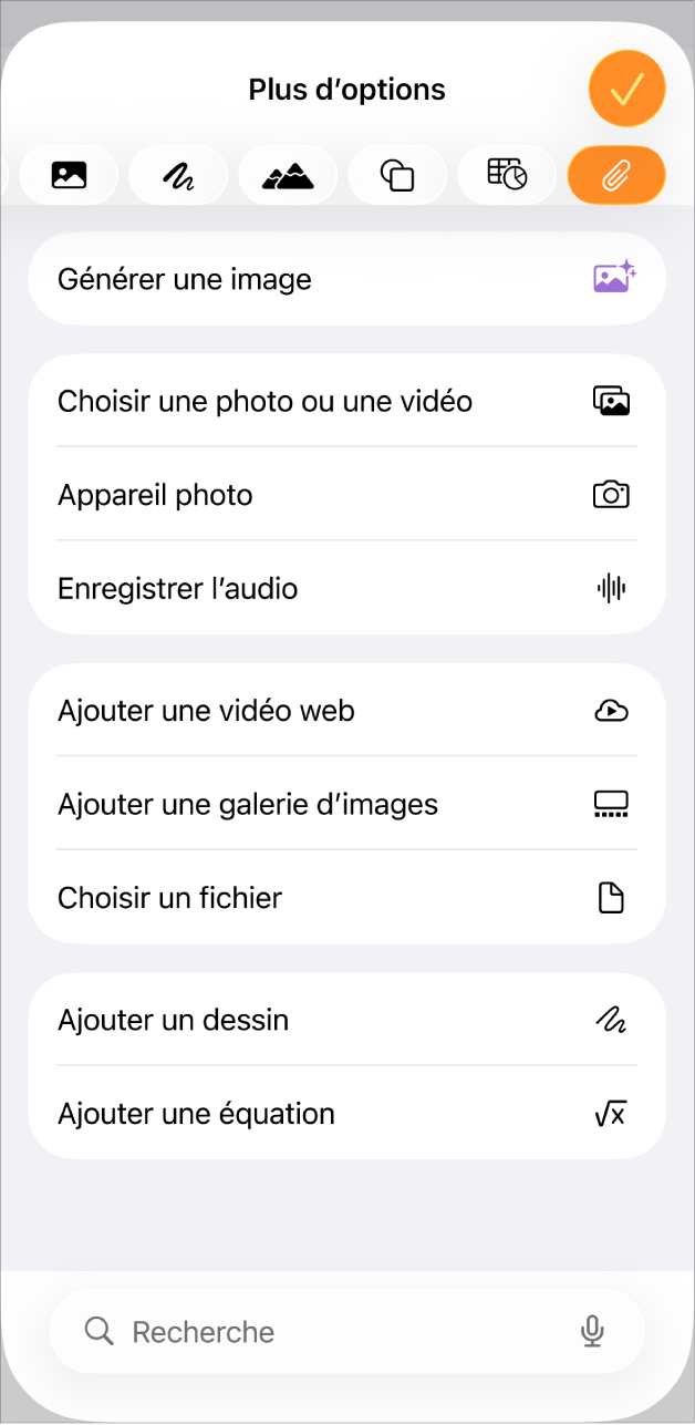 Le menu Ajouter des données est affiché.