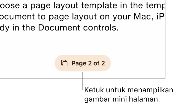 Dokumen terbuka dengan tombol jumlah halaman di tengah bawah layar.
