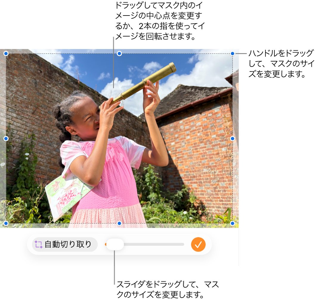 写真の上のマスクコントロール。
