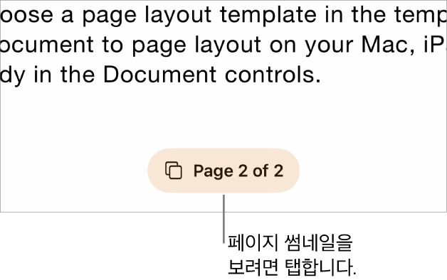 화면 하단 가운데에 페이지 번호 버튼이 보이는 열린 문서.