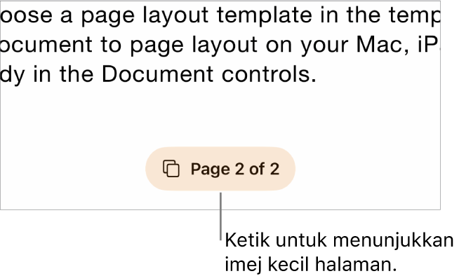 Dokumen terbuka dengan butang nombor halaman di bahagian tengah bawah skrin.