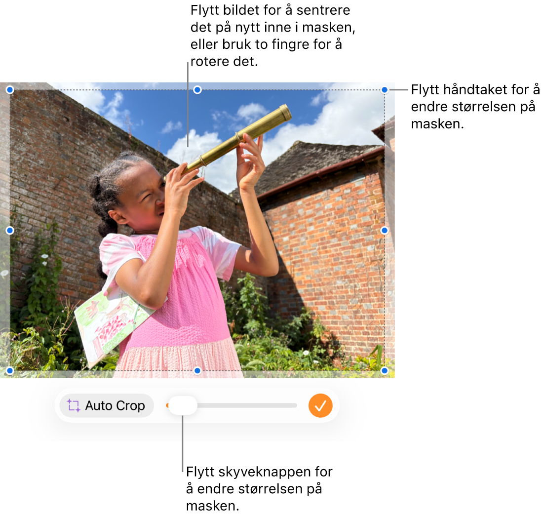 Maskekontroller over et bilde.