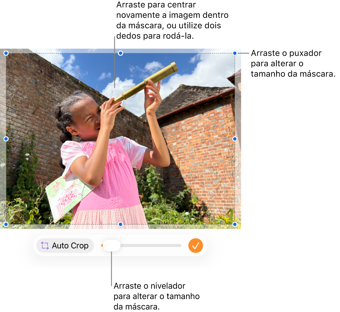 Controlo de máscara sobre uma fotografia.