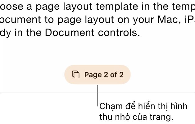 Một tài liệu đang mở với nút số trang ở dưới cùng ở giữa màn hình.
