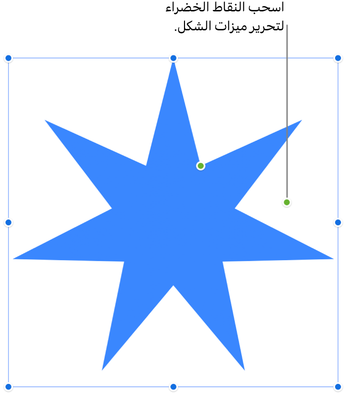 شكل مع مقابض تحديد.