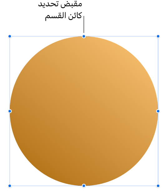 كائن مع مقابض تحديد.