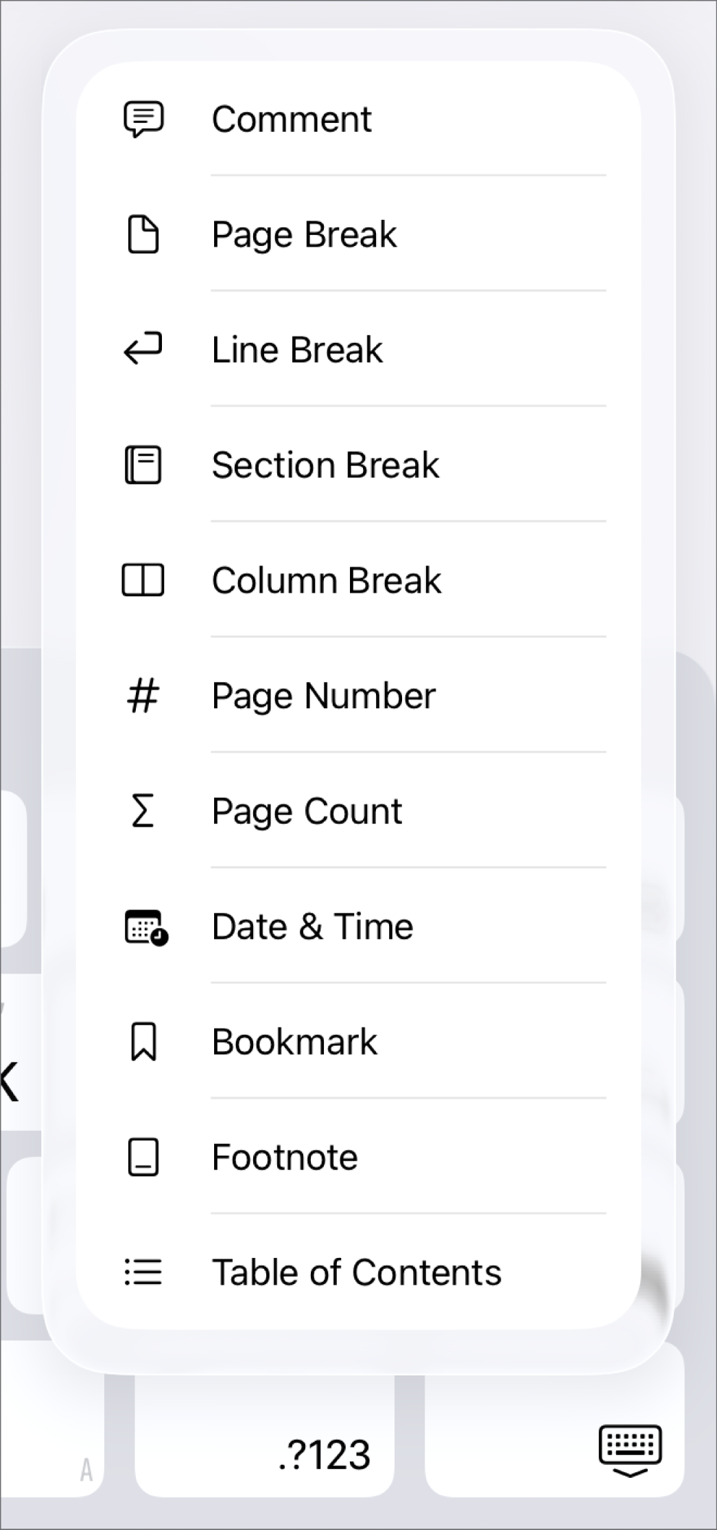 La barra de dreceres, amb els controls d’inserció oberts al damunt del botó “Insereix”.