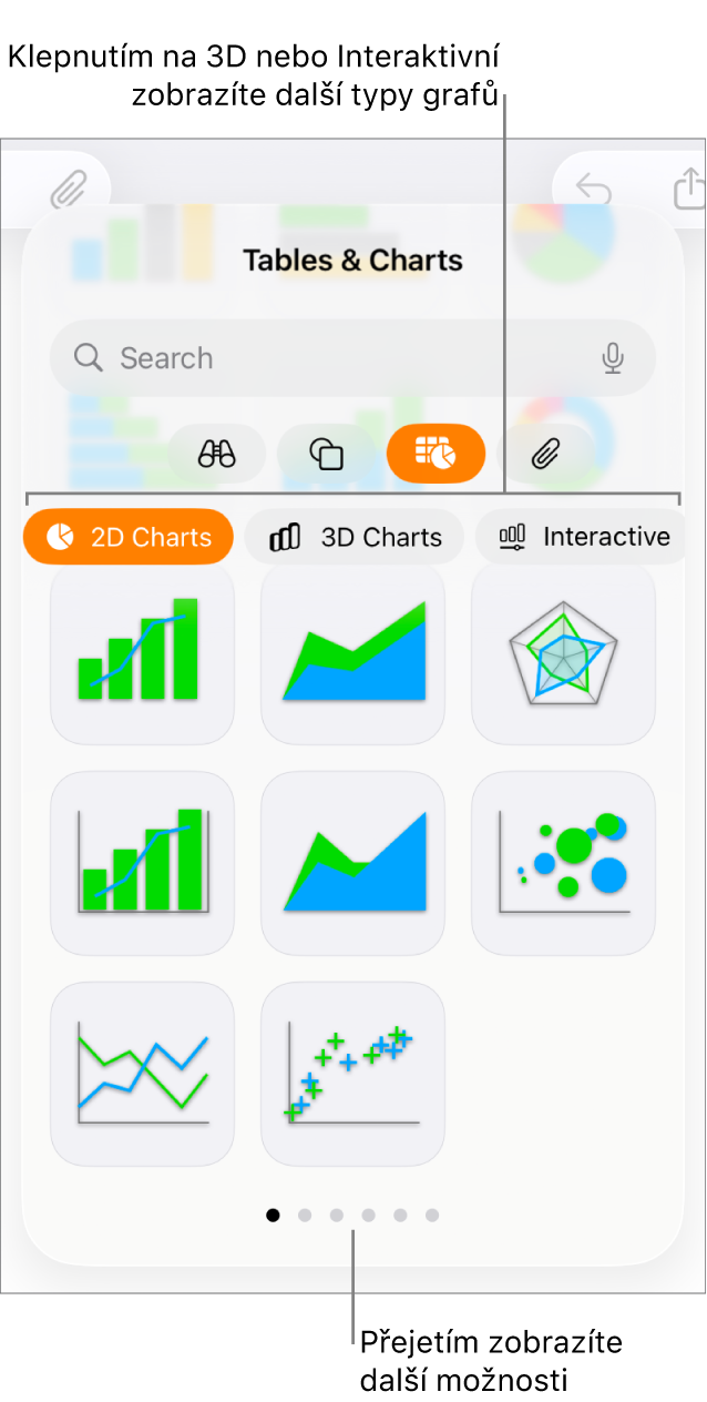 Nabídka Přidat graf s 2D grafy