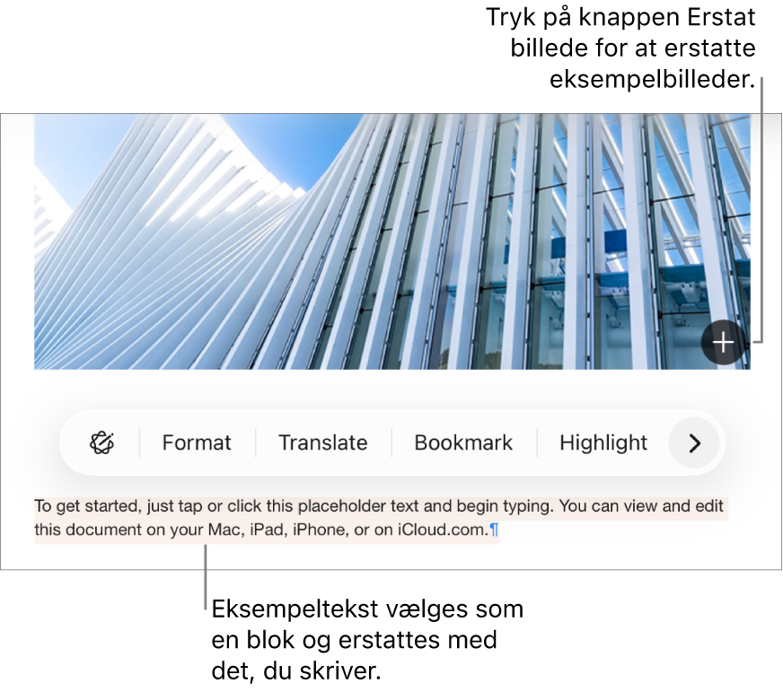 Eksempeltekst og -billeder.