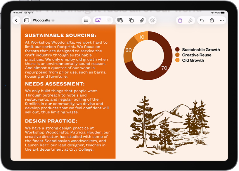 A shape with text flowing around it on three sides.