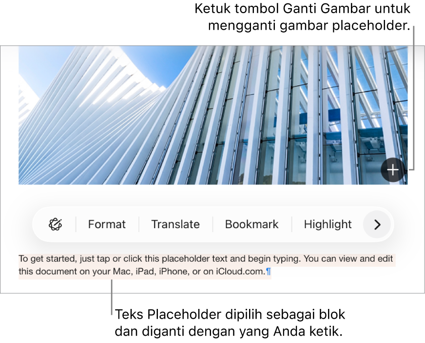 Teks dan gambar placeholder.