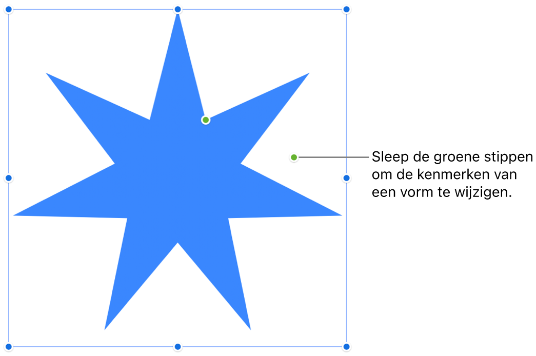 Een object met selectiegrepen.