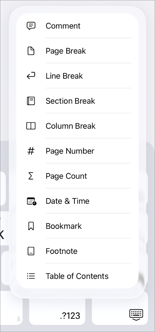 Pasek skrótów z narzędziami wstawiania widocznymi nad przyciskiem Wstaw.