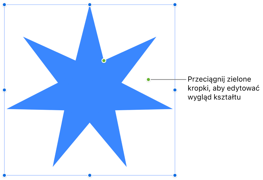 Kształt z uchwytami zaznaczenia.