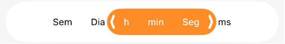 Seletor de intervalo de duração.