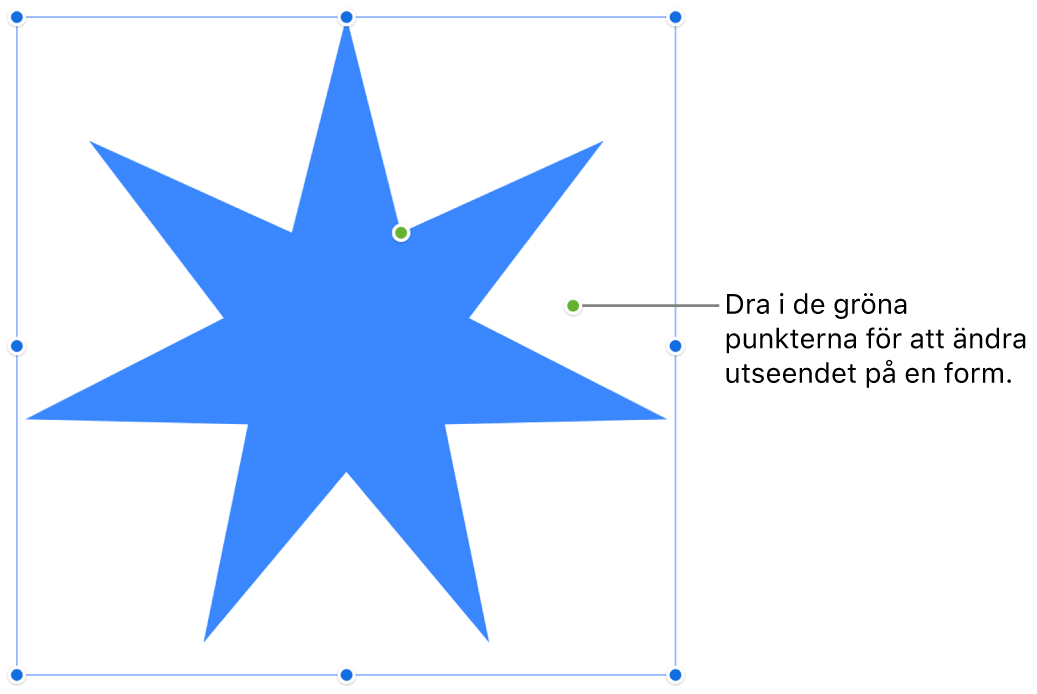En form med markeringshandtag.