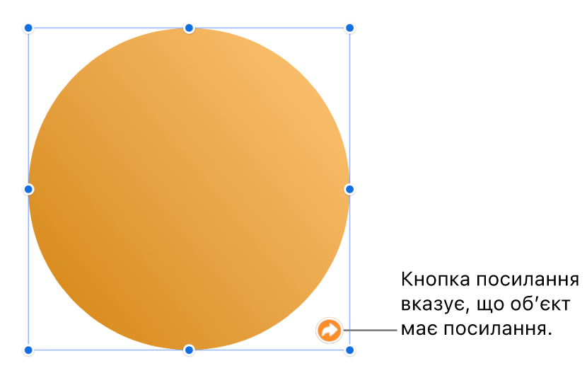 Кнопка посилання на фігурі.