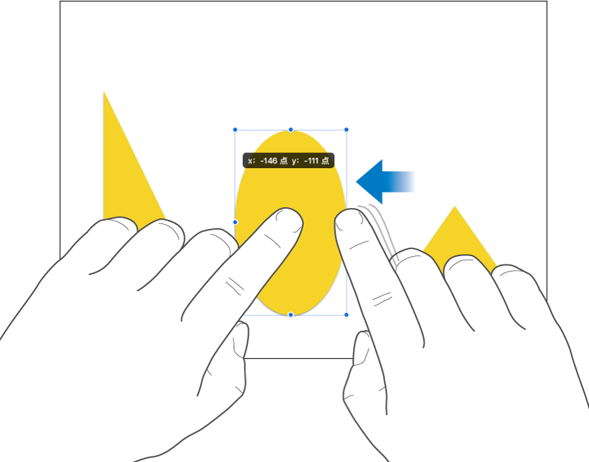 一个手指按住一个对象,同时另一个手指朝对象方向轻扫。